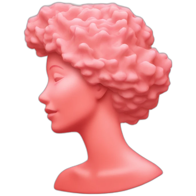 Pink coral cameo woman silhouette emoji