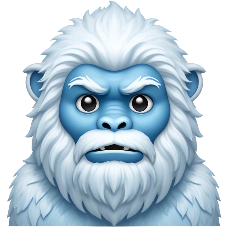 Cinematic Noble Yeti Portrait Emoji, Grand and enigmatic, with a towering, snow-dusted figure in pristine whites and cool blues, exuding ancient, mystical wisdom and stoic majesty, simplified yet exquisitely detailed with frosty textures, glowing with a gentle, icy outline that captures the awe-inspiring presence of a guardian of the frozen wilds! emoji