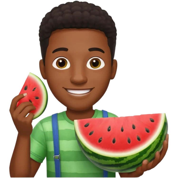 black man with watermelon emoji