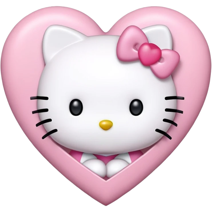 hello kitty and dear daniel in shape of a heart emoji
