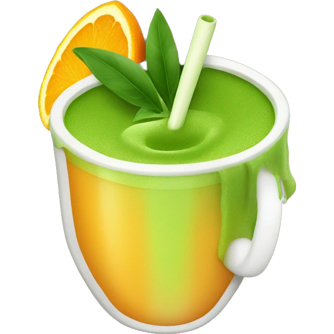 matcha with orange juice  emoji