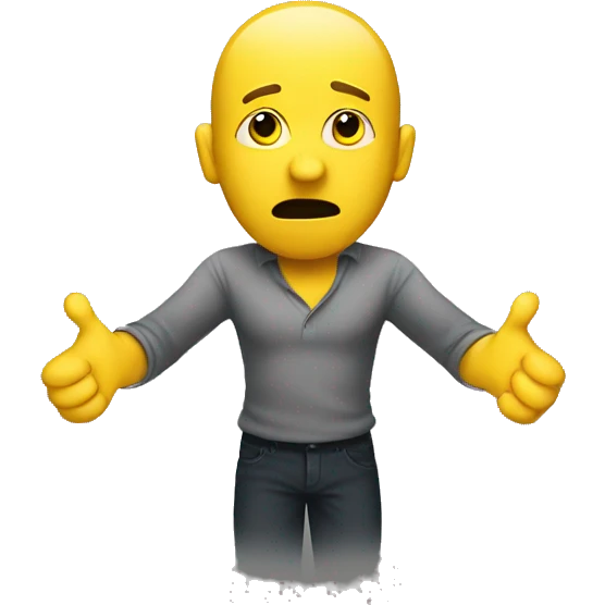 yellow man doing a shoulder shrug to show that he doesn't know something emoji
