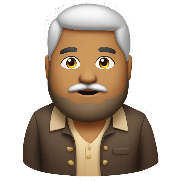chubby handsome wheat white indian man with little beard and mustache  emoji