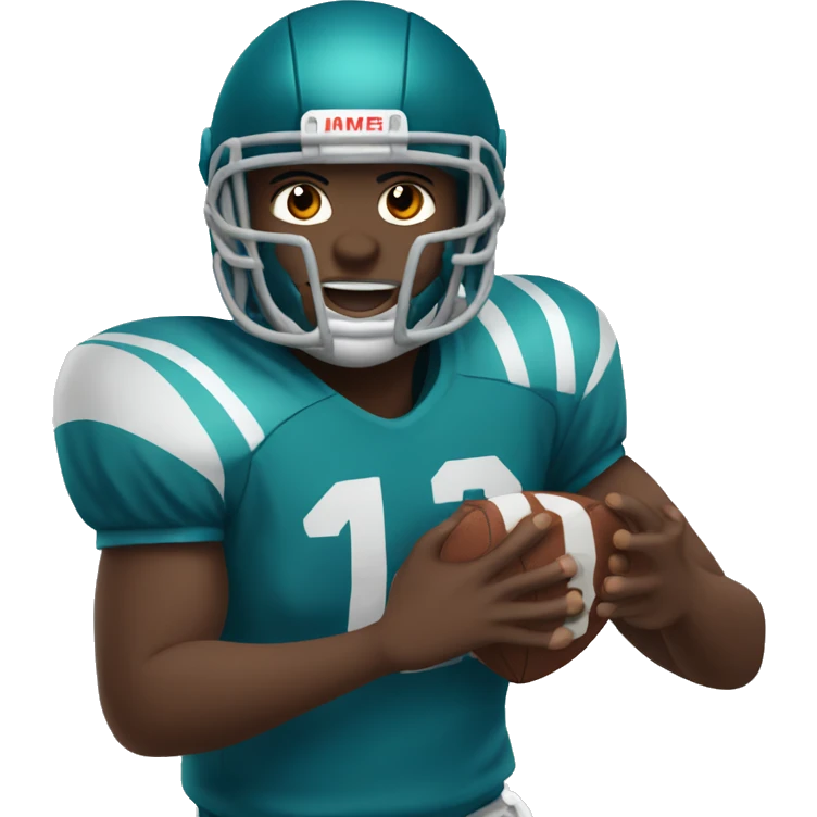 #11 African American playing football  emoji