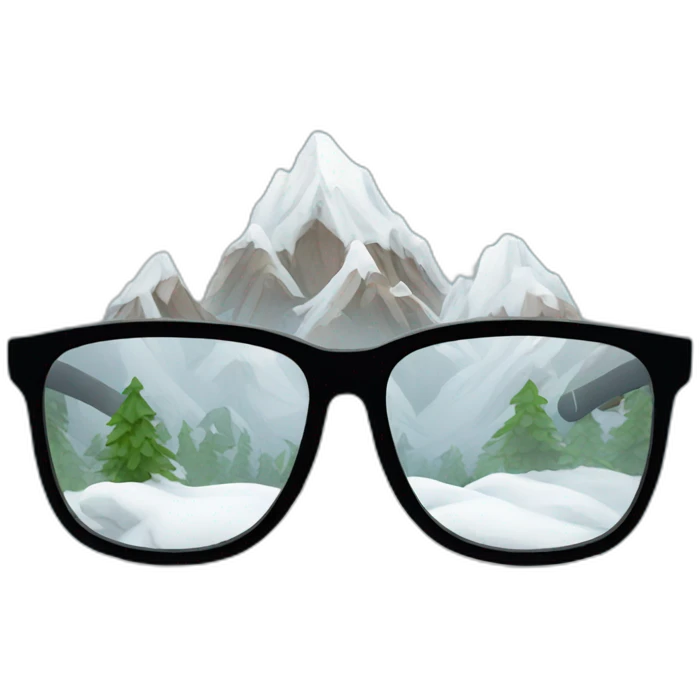 Snowing mountain with glasses  emoji