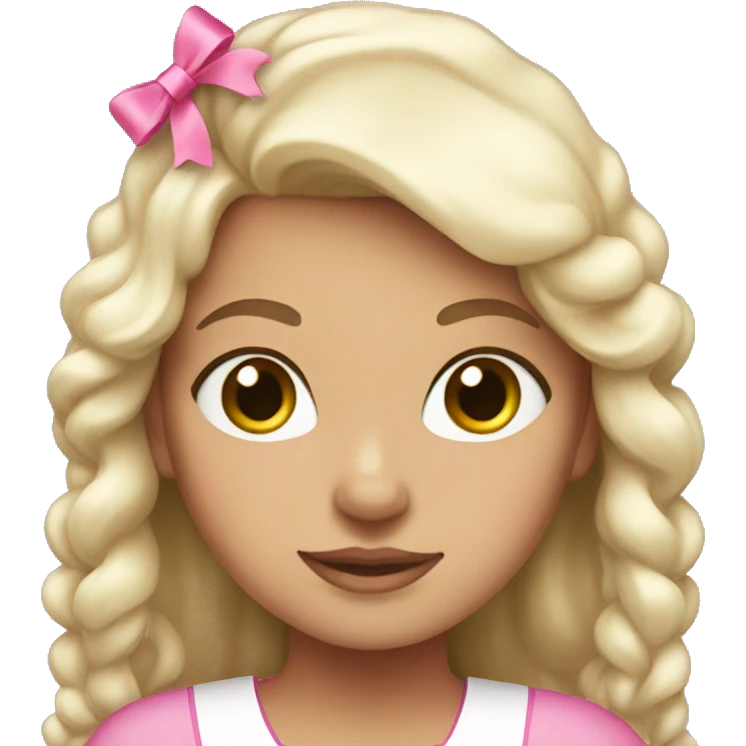 White Sisters with pink bows emoji