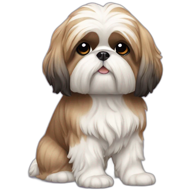 Dog Shih Tzu with drop coat full-height  emoji