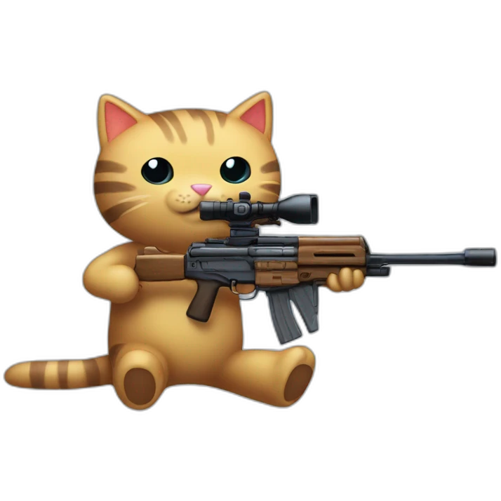 Nyan cat with sniper emoji