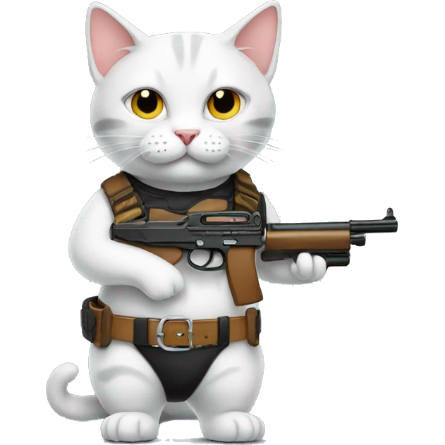 Cat wearing a gun belt emoji