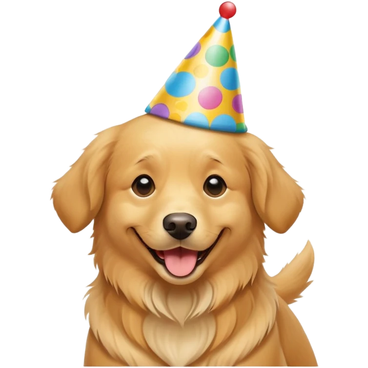 dog wearing a birthday hat emoji