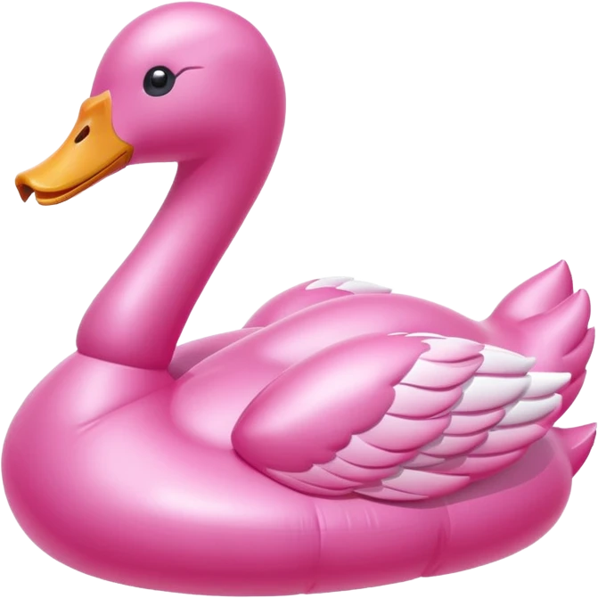 pink swan inflatable emoji
