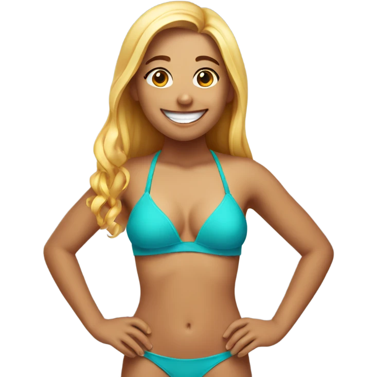 smiling girl in bikini emoji