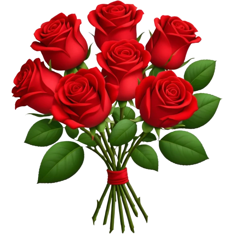 bouquet of red roses emoji