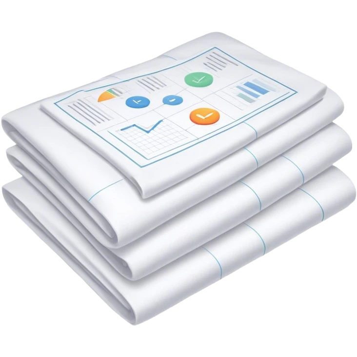 several white sheets with text and diagrams emoji