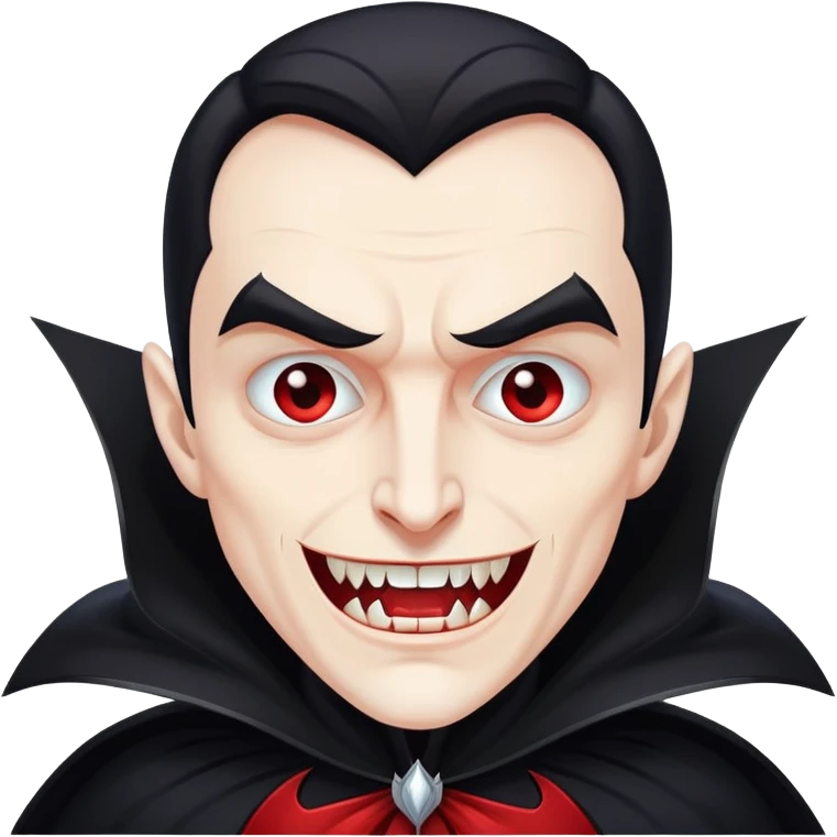 Dracula vampire with cape and fangs emoji