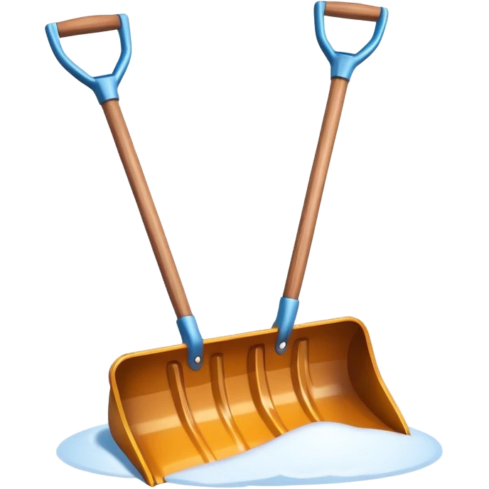 snow shovel object icon, metal snow shovel with wooden handle, winter equipment, glossy highlights, 3D cartoon, mobile game icon style, centered, clean background, no text, no watermark

 emoji