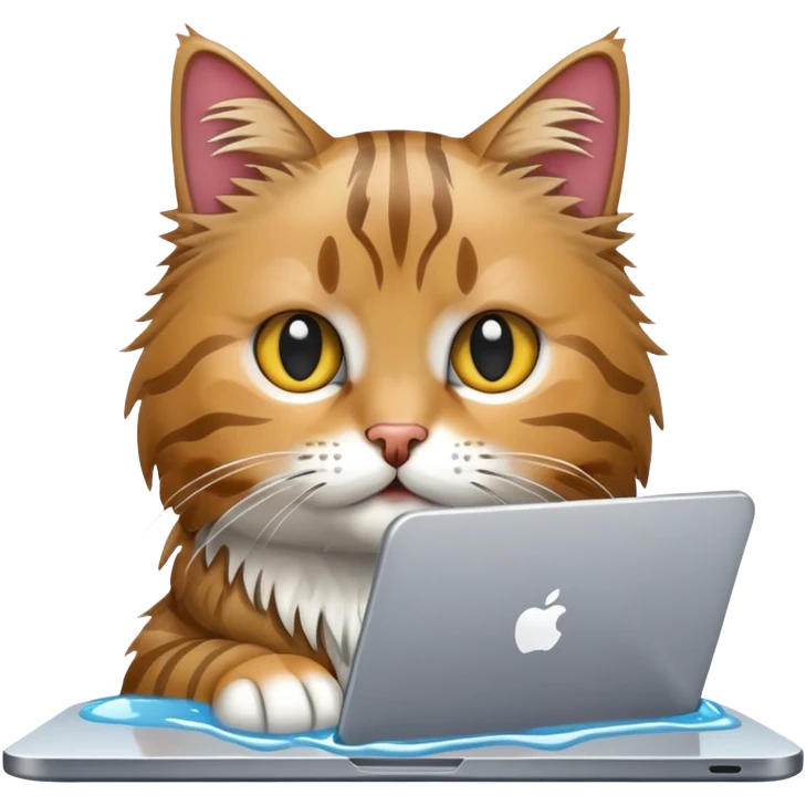 cat at pc wet emoji