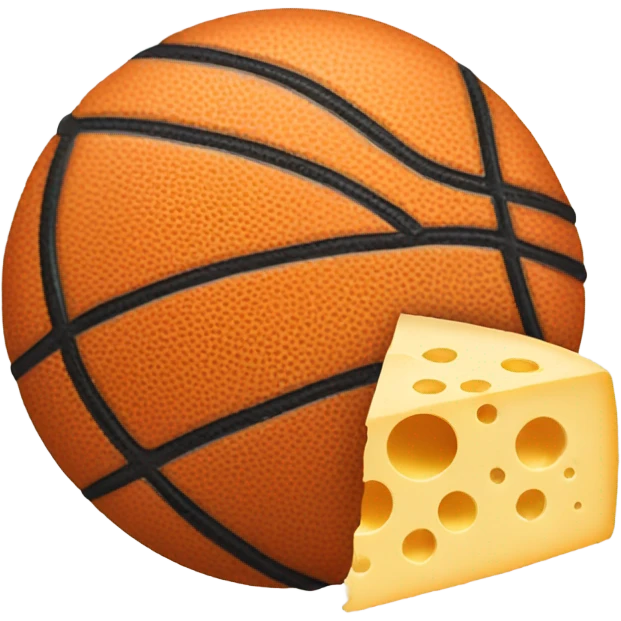 Basketball eating cheese emoji