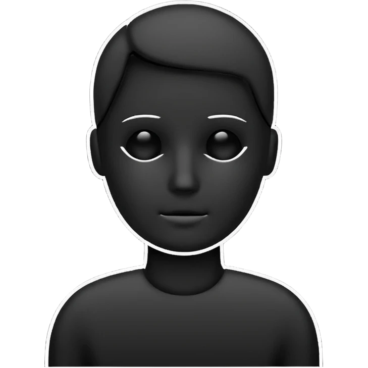 Minimalistic flat vector icon, iOS style, thin black outline on white background. Person silhouette. Black, completely monochrome matte. No eyes, no eyebrows. emoji