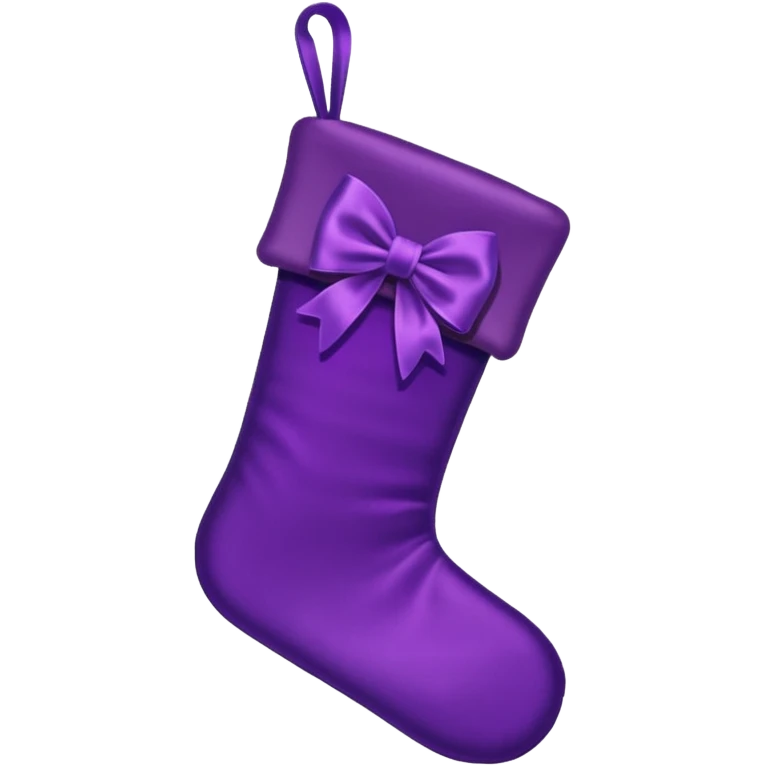 Purple Christmas stocking with bow emoji