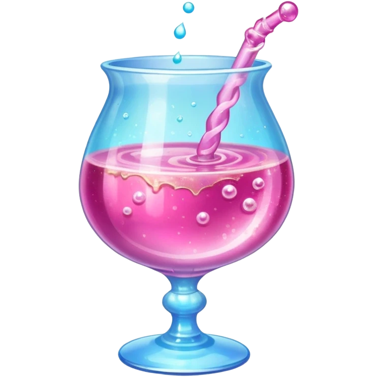 pink colored drink in a medieval magic potion glass emoji