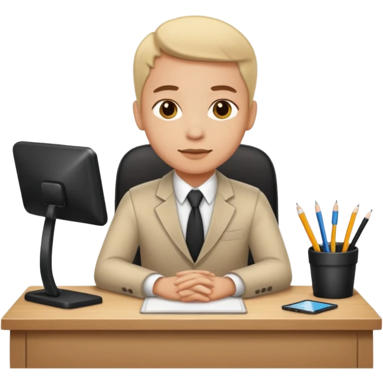 employee sitting at a desk emoji