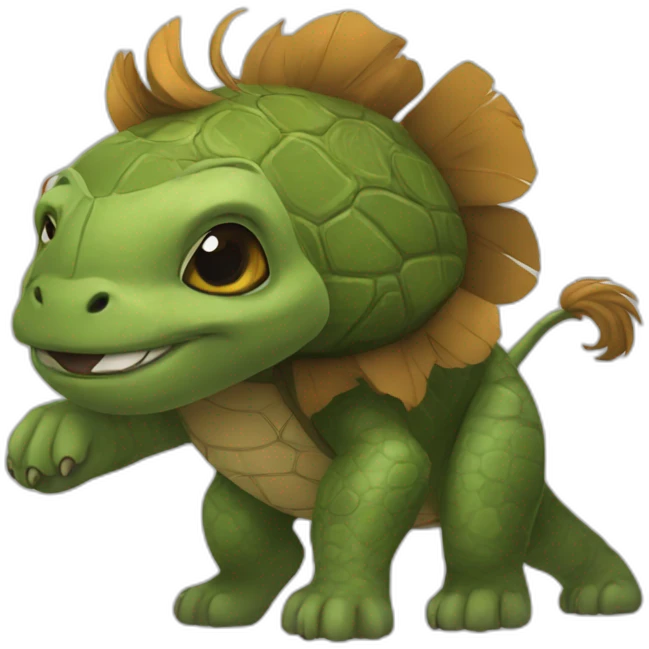 Well detailed lion turtle from avatar drawing emoji