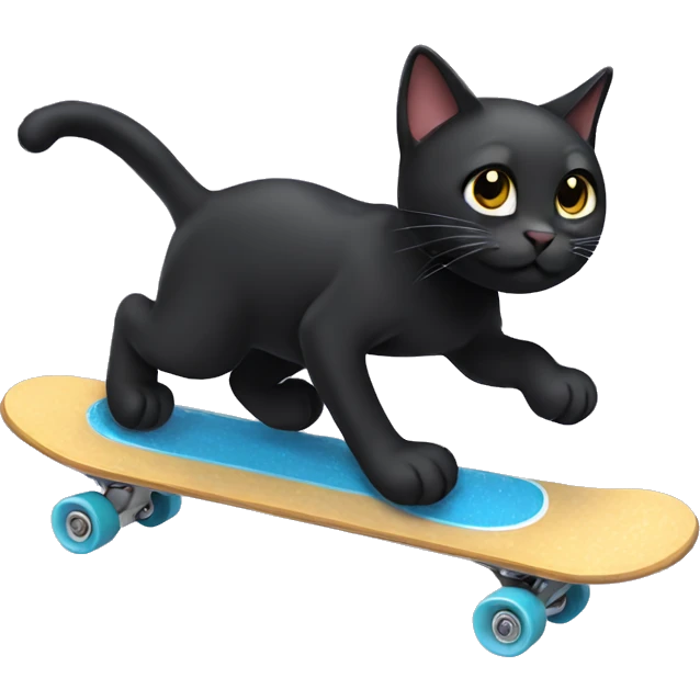 Black cat skating emoji