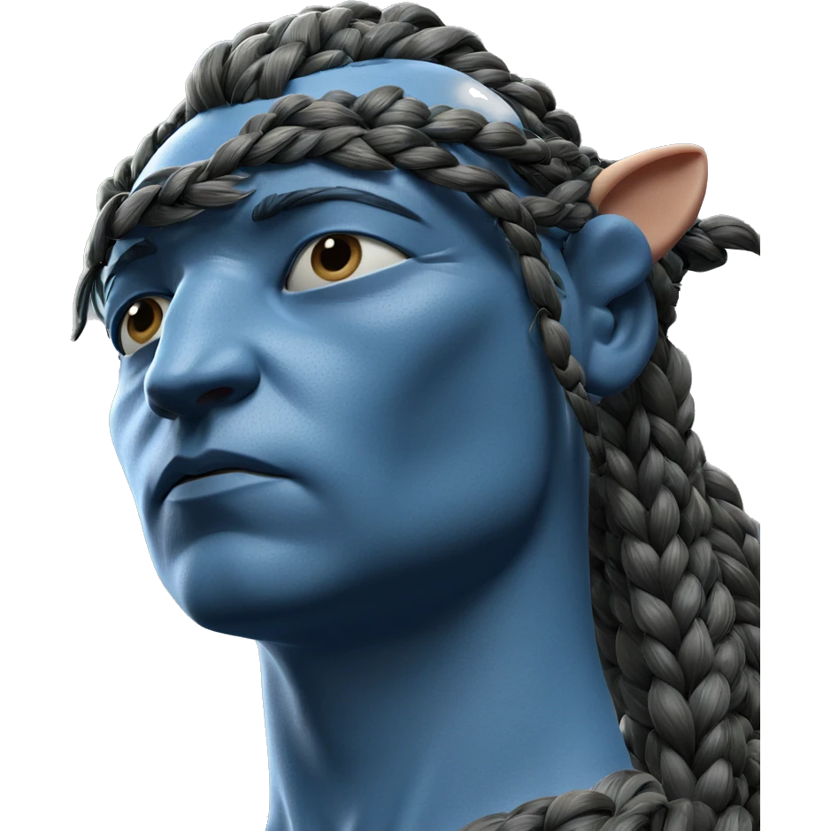 blue skinned boy with braid emoji