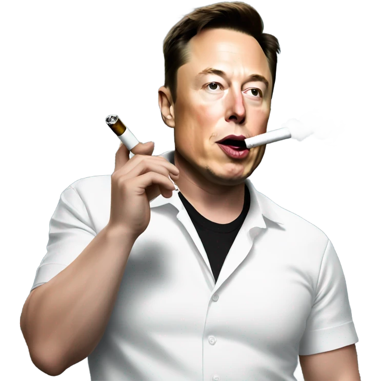 Elon musk smoking a vape emoji