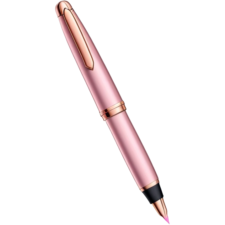a pretty, romantic, rose-gold-pink fountain pen emoji