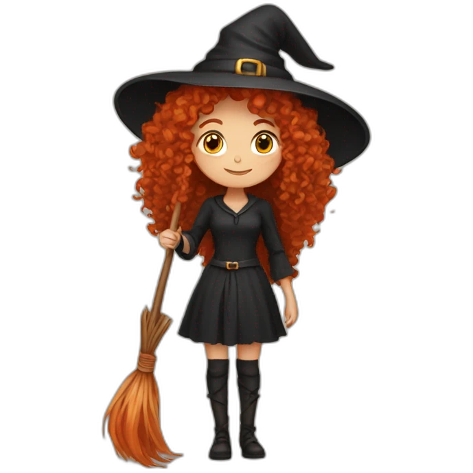 curly redhair witch emoji