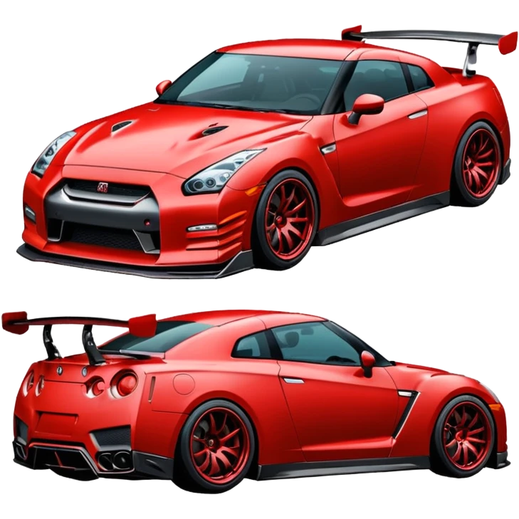 GTR com body kit vermelha um único carro só emoji