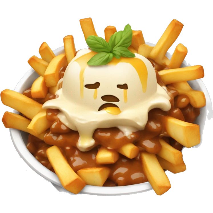 Poutine qui mange une poutine emoji