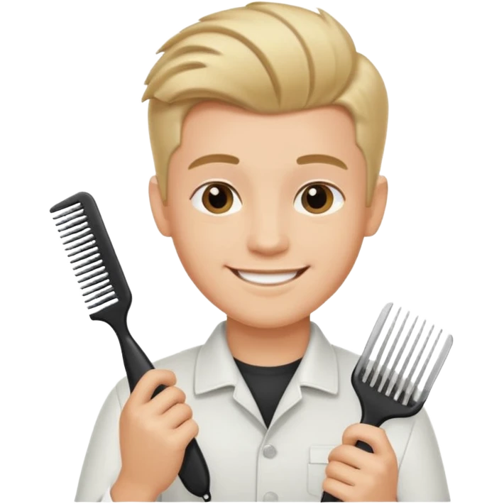 A beautiful boy salon Hairstylist emoji