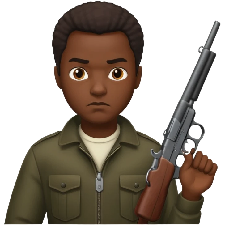 African American gangster terrorist with a gun emoji