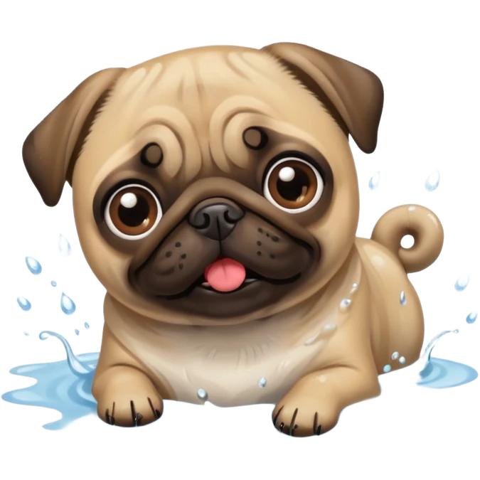Pug  nadando emoji