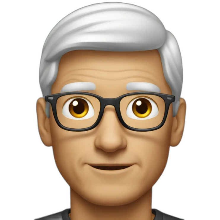 tim cook wearing apple vision emoji