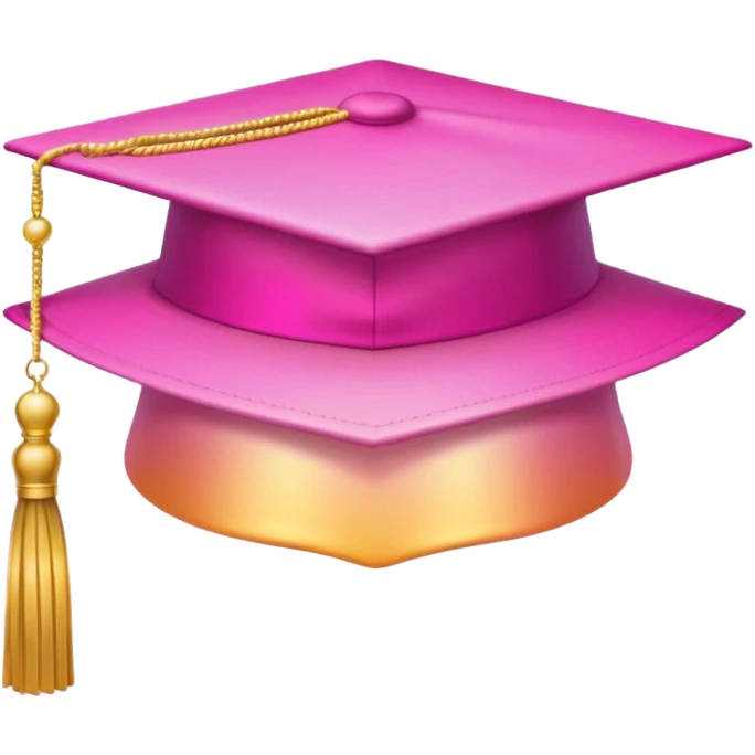 Pink light gradient gradation hat with gold tassel emoji