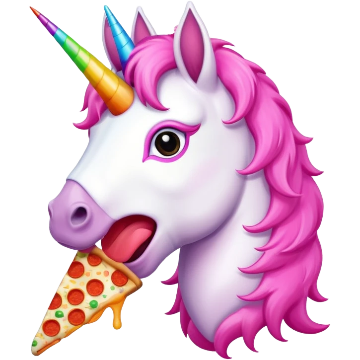 Unicorn eating pizza emoji