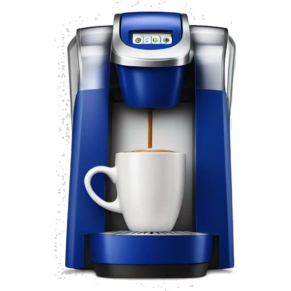 Realistic cobalt blue keurig machine emoji