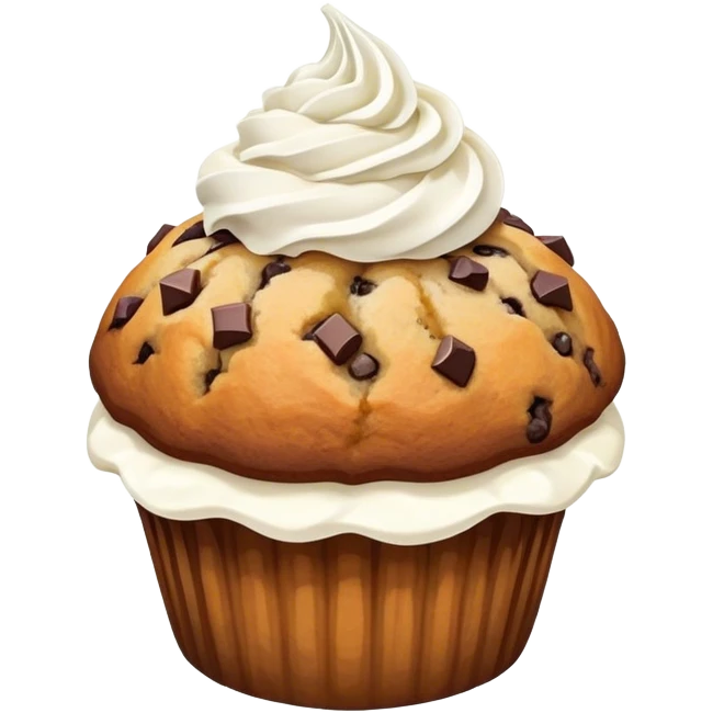 banana chocolate chip muffin with whip cream emoji