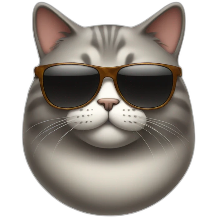 fat cat with sunglass full body  emoji