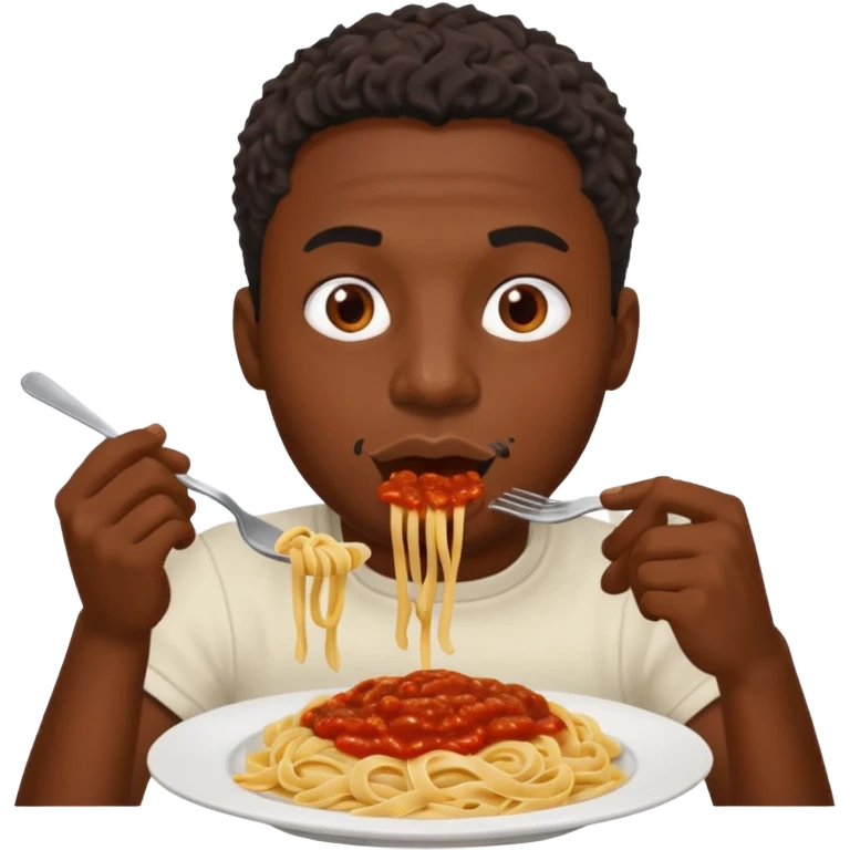 the black man who eats pasta emoji
