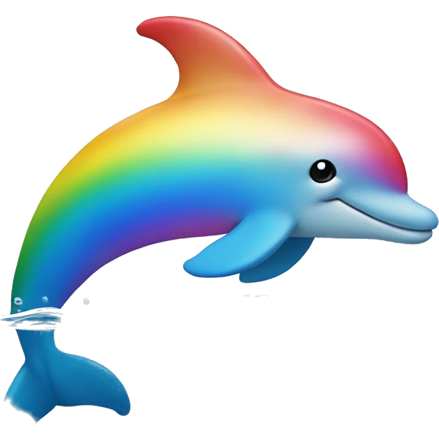 rainbow dolphin above water emoji