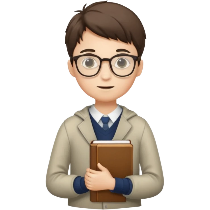 boy focused on studying full body emoji