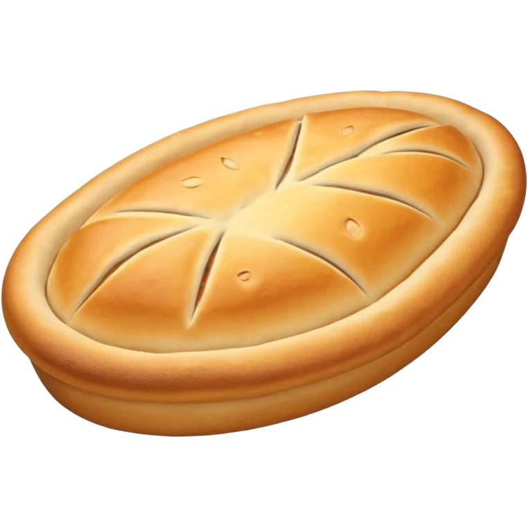 pide bread object icon, oval Turkish pide bread, golden crust, soft baked texture, 3D cartoon, mobile game icon style, centered, clean background, no text, no watermark
 emoji