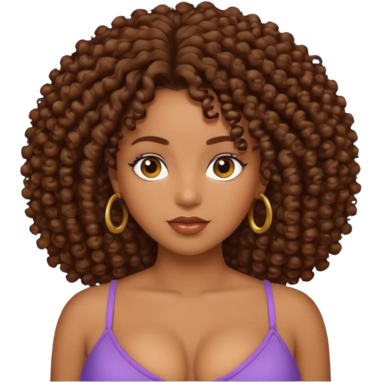 black woman bigger breast emoji curly hair emoji
