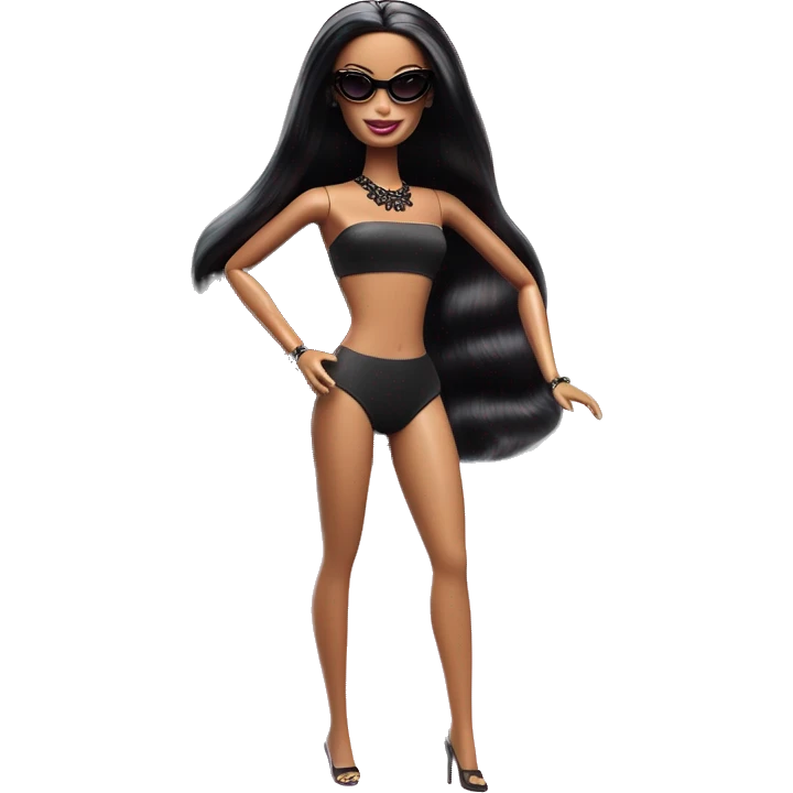 Debut Barbie CC,Morticia Addams, sparkling swimwear, accessories  emoji