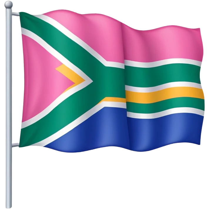 Pink flag of South Africa emoji